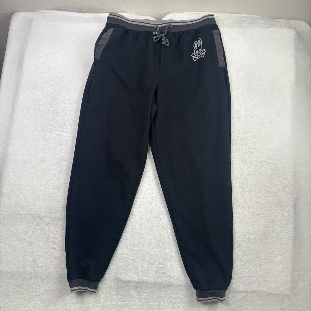 Psycho Bunny Robert Godley Black Sweatpants Jogger Loungewear Men's Large